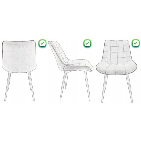 Krzesło tapicerowane welurowe MISTY czarne