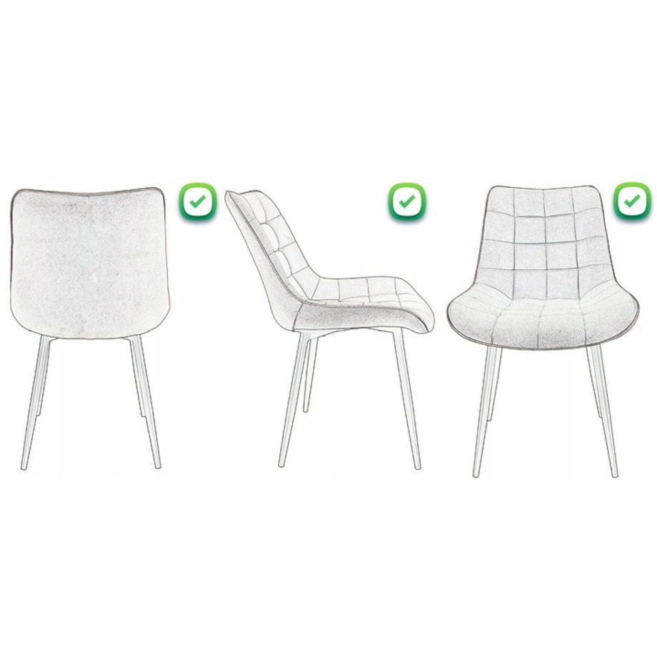 Krzesło tapicerowane welurowe MISTY czarne