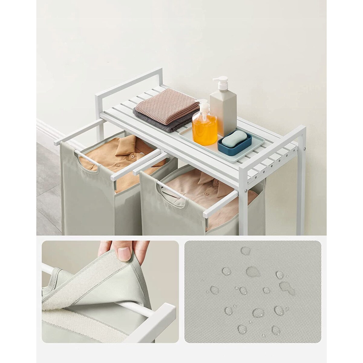 Szafka Łazienkowa Kosze 73X33X72 Cm Biały