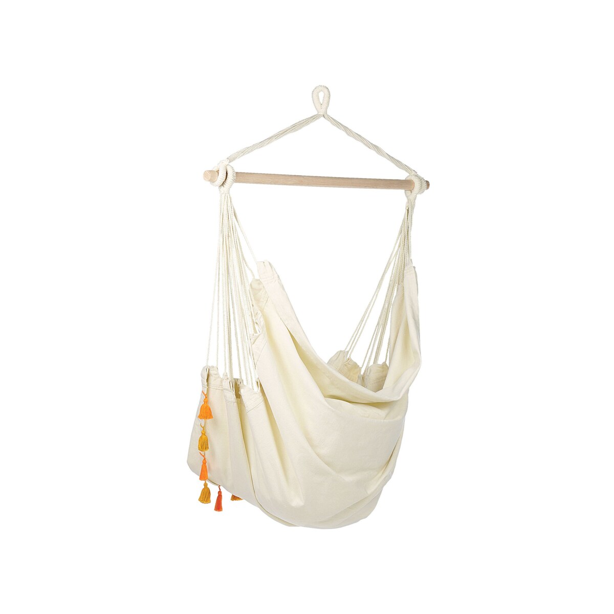 Fotel wiszący krzesło brazylijskie bawełniane beżowe VARENA