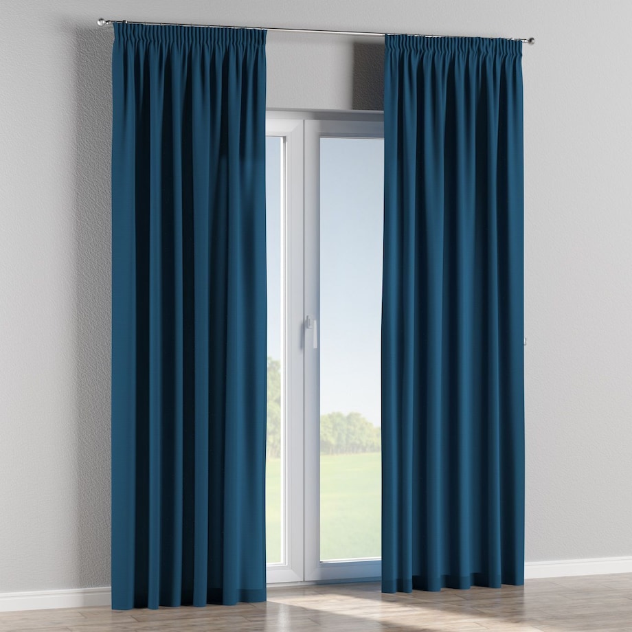 Zasłona na taśmie marszczącej 1 szt. 130x245 ocean blue (morski niebieski)