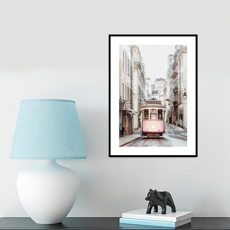 Poster Story, Plakat, Obraz - Różowy Tramwaj Miejski, wymiary 70 x 100 cm
