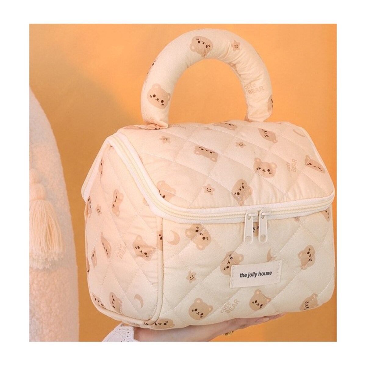 Kosmetyczka rozkładana elegancka kuferek pikowana BEAR KS131K