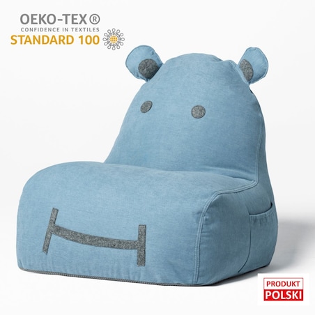 Pufa siedzisko Hippo Soft - Niebieska