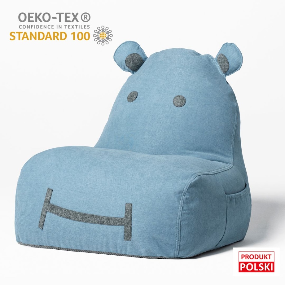 Pufa siedzisko Hippo Soft - Niebieska