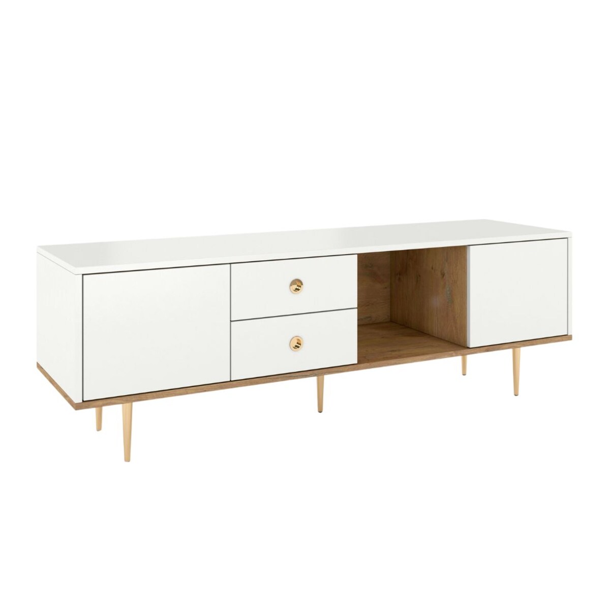 Biała nowoczesna szafka RTV Skandica HARMONI