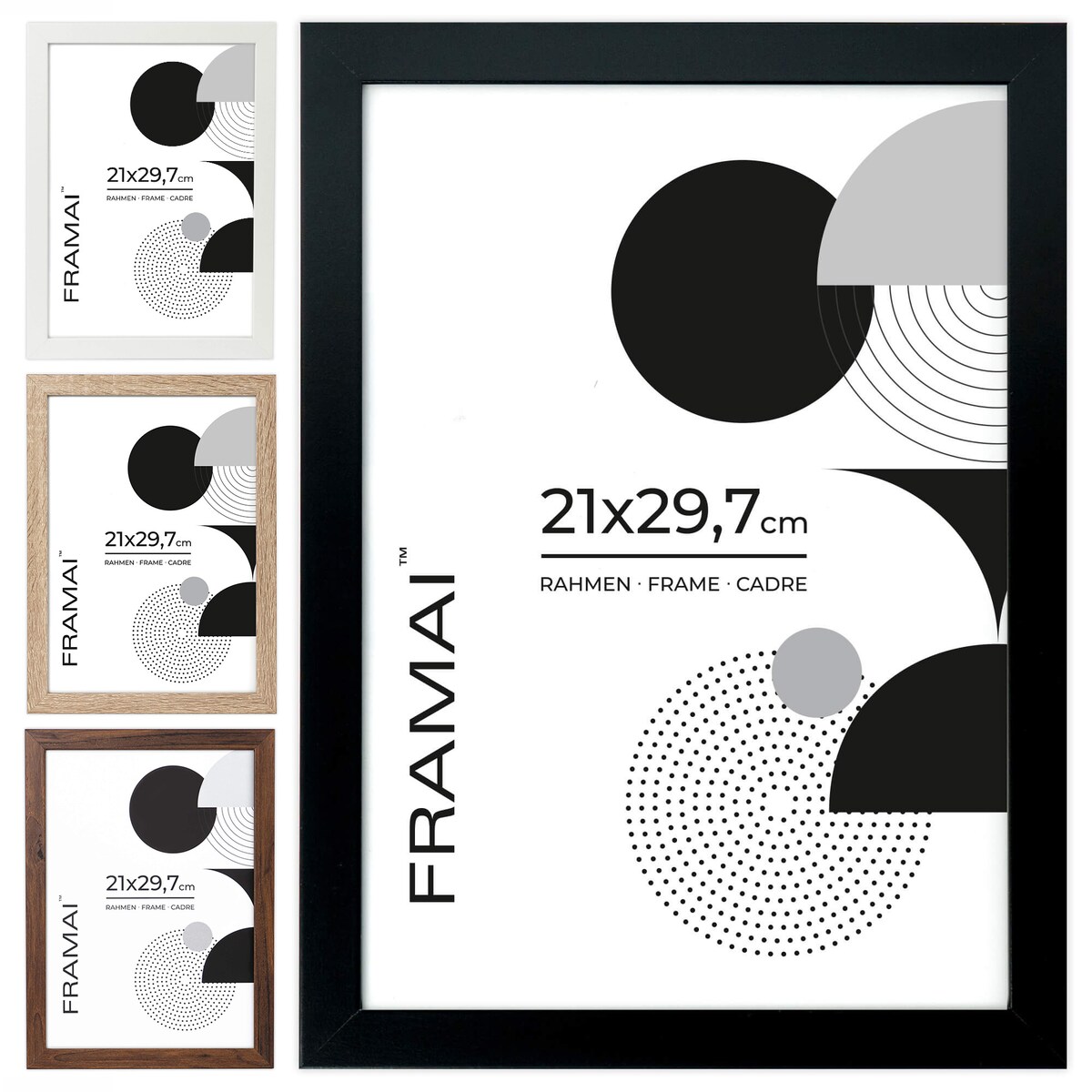 Czarna ramka na zdjęcia w rozmiarze 21x29,7 cm