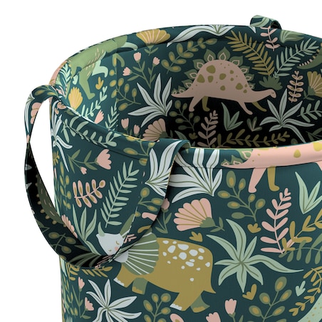 Kosz na zabawki Tobi, dinozaury na zielonym tle, 40x60cm, Magic Collection