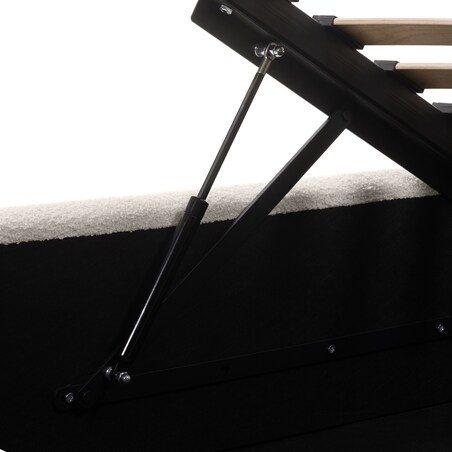 Łóżko 160x200 cm ze stelażem i pojemnikiem bouclé jasnobeżowe Londra