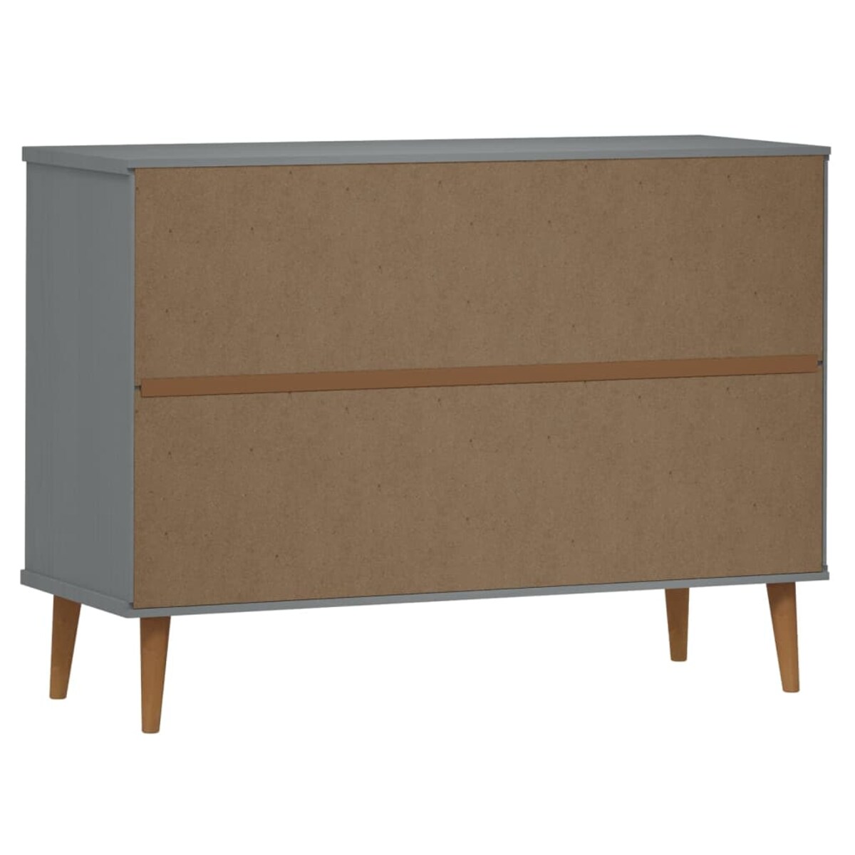vidaXL Komoda MOLDE, szara, 113x40x80 cm, lite drewno sosnowe