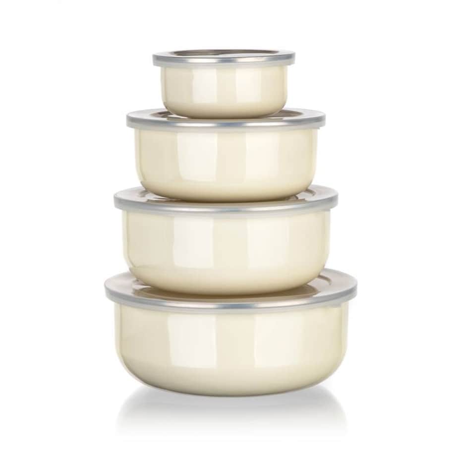 ZESTAW MISEK emaliowane na jedzenie żywność pojemnik pokrywki box lodówki