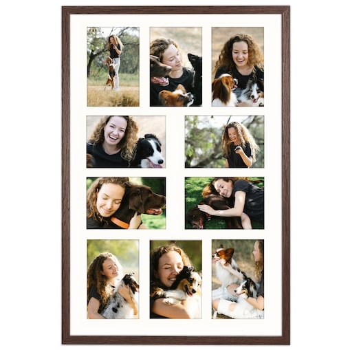 Ramka na zdjęcia 10 zdjęć 10x15 cm rama brązowa foto galeria 40x60 cm FRAMAI®