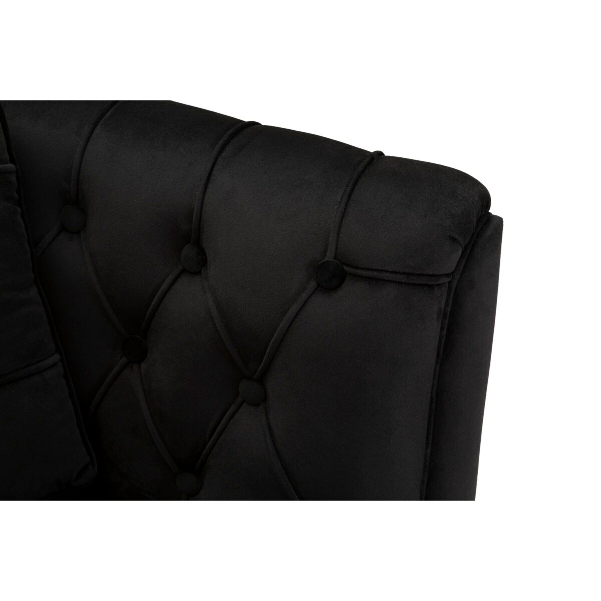 Sofa Budapest, kolor czarny, poliester, sklejka i żelazo, 130 x 83 x 91 cm, do salonu, Mauro Ferretti