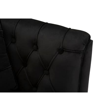 Sofa Budapest, kolor czarny, poliester, sklejka i żelazo, 130 x 83 x 91 cm, do salonu, Mauro Ferretti