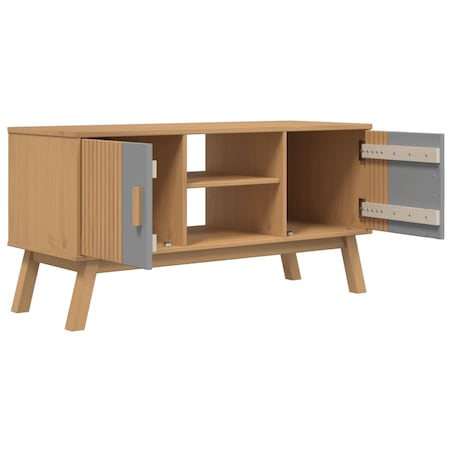 vidaXL Szafka RTV OLDEN, szaro-brązowa, 114x43x57 cm, drewno sosnowe