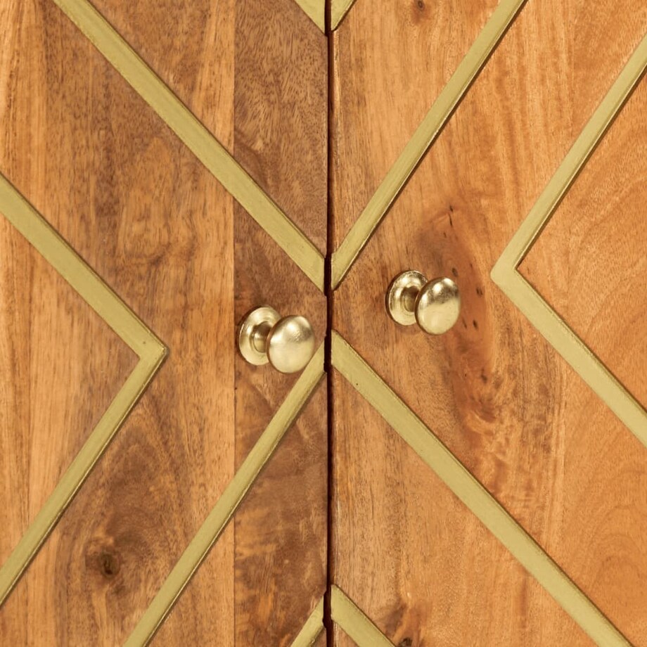 vidaXL Szafka, brązowo-czarna, 60x33,5x75 cm, lite drewno mango