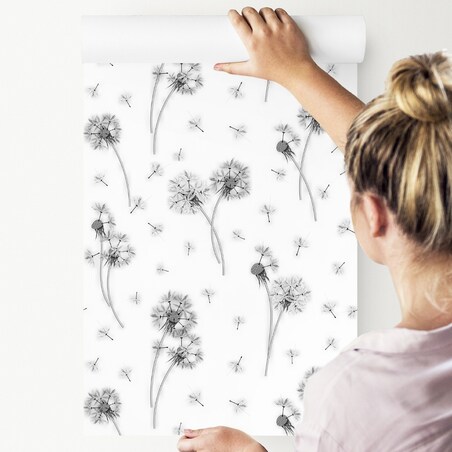 Tapeta Czarno-Białe DMUCHAWCE Natura