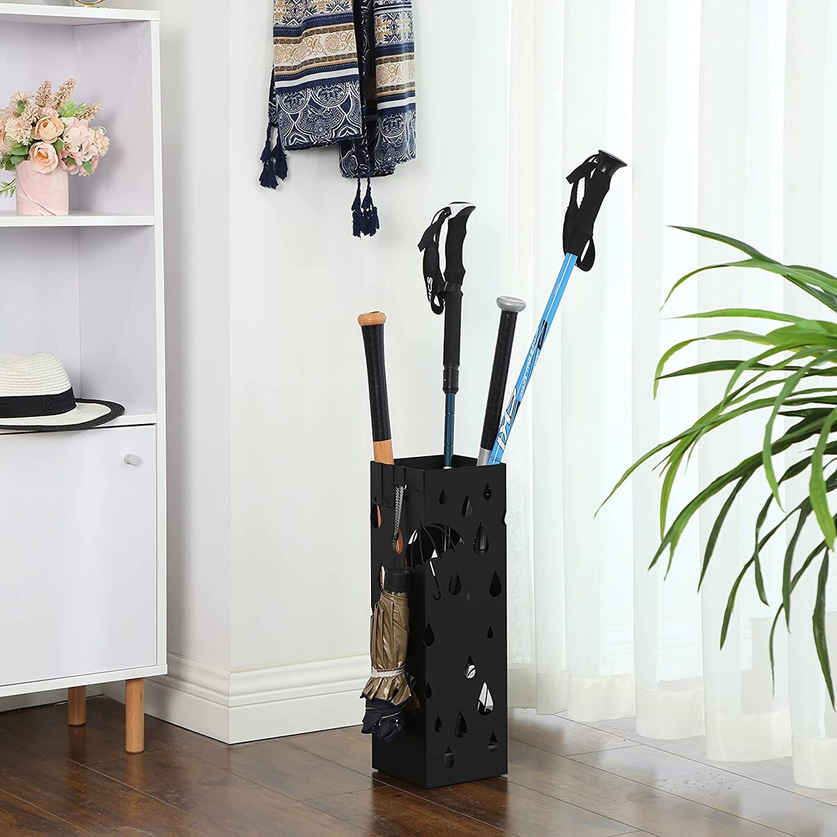 Parasolnik Metalowy 15,5X15,5X49 Cm Czarny