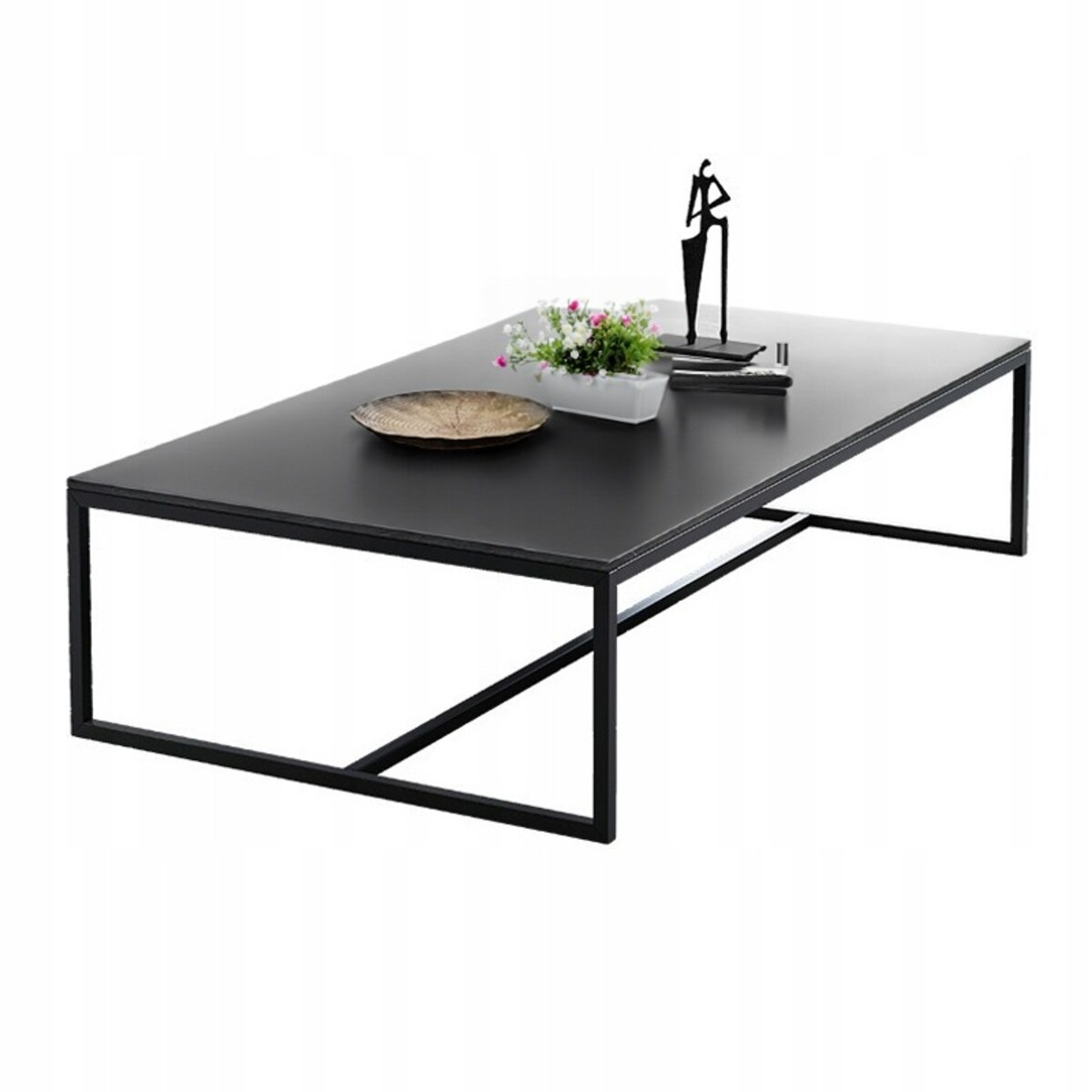 Ława stolik kawowy nowoczesny prostokątny 120 cm czarny industrialny loft