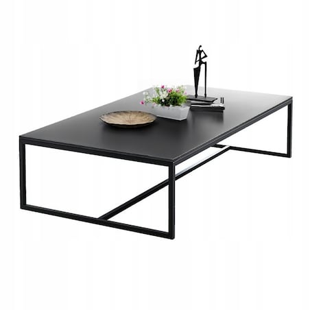 Ława stolik kawowy nowoczesny prostokątny 120 cm czarny industrialny loft