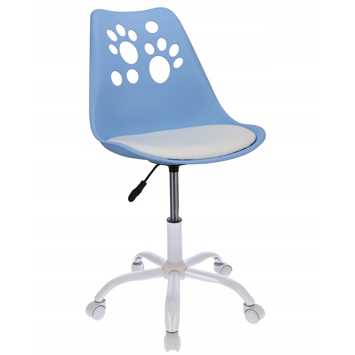 Krzesło plastikowe obrotowe biurowe JOY niebiesko-białe