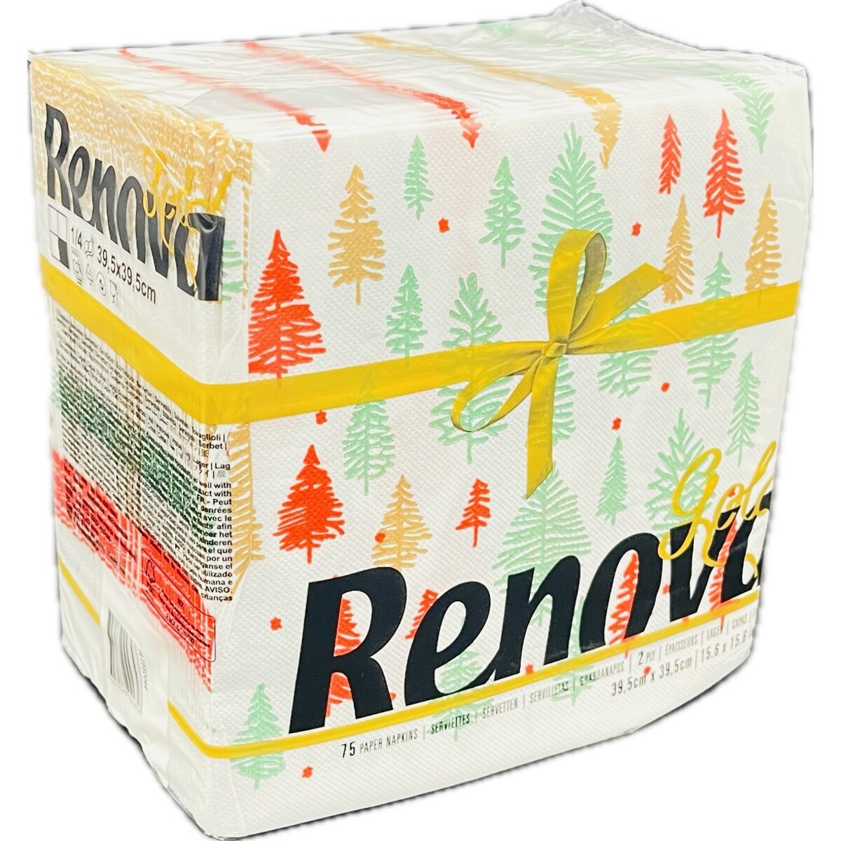 Serwetki stołowe Renova GOLD Stars&Trees 75szt