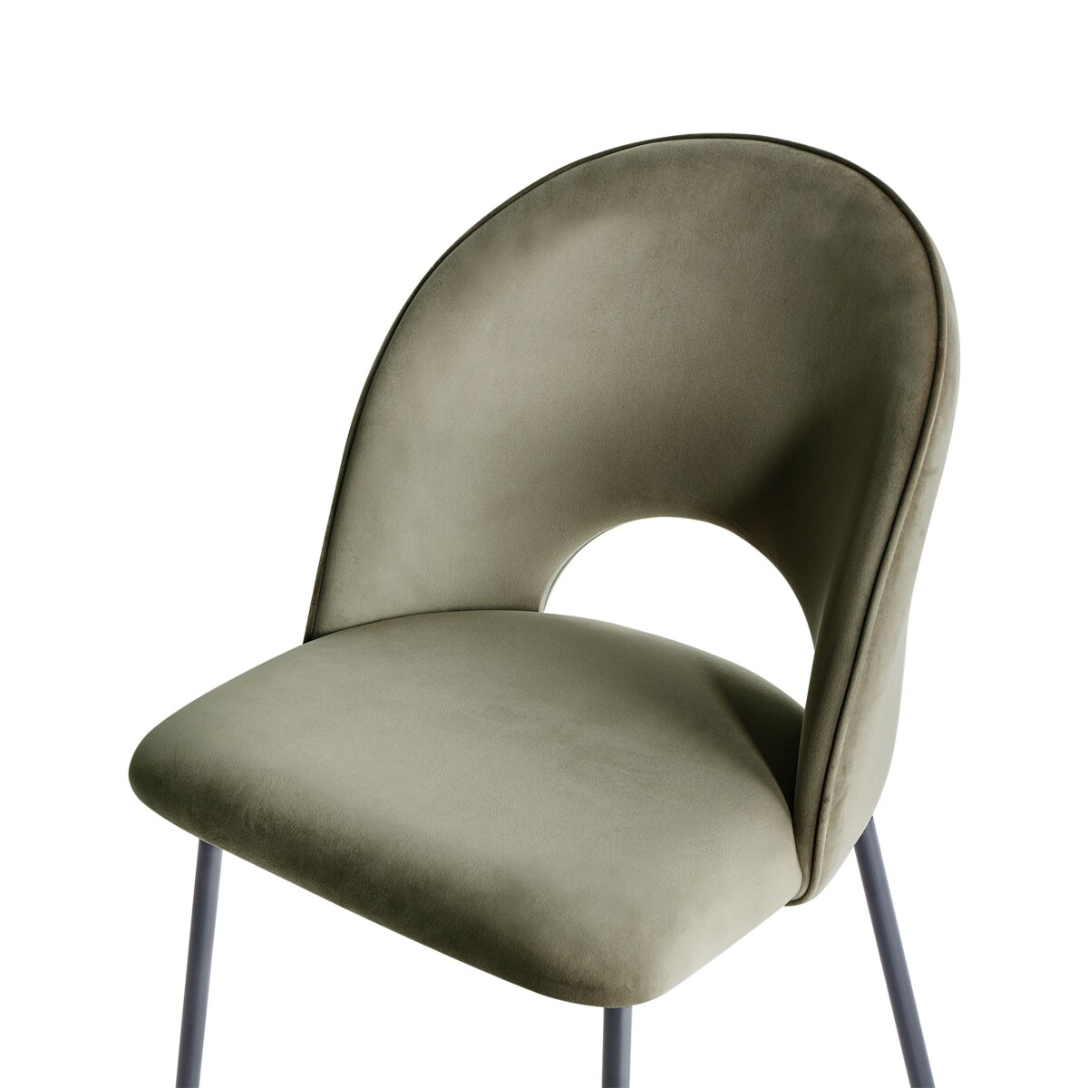 Krzesło do jadalni COVELO Welur Ciemnozielony