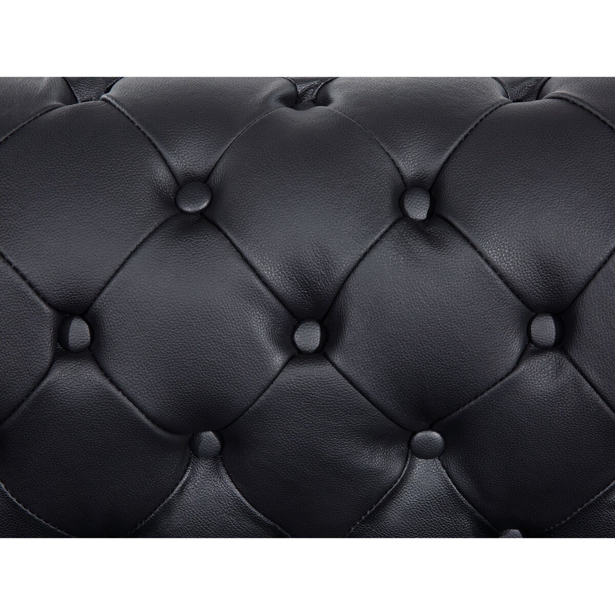 Sofa 3-osobowa skórzana czarna CHESTERFIELD