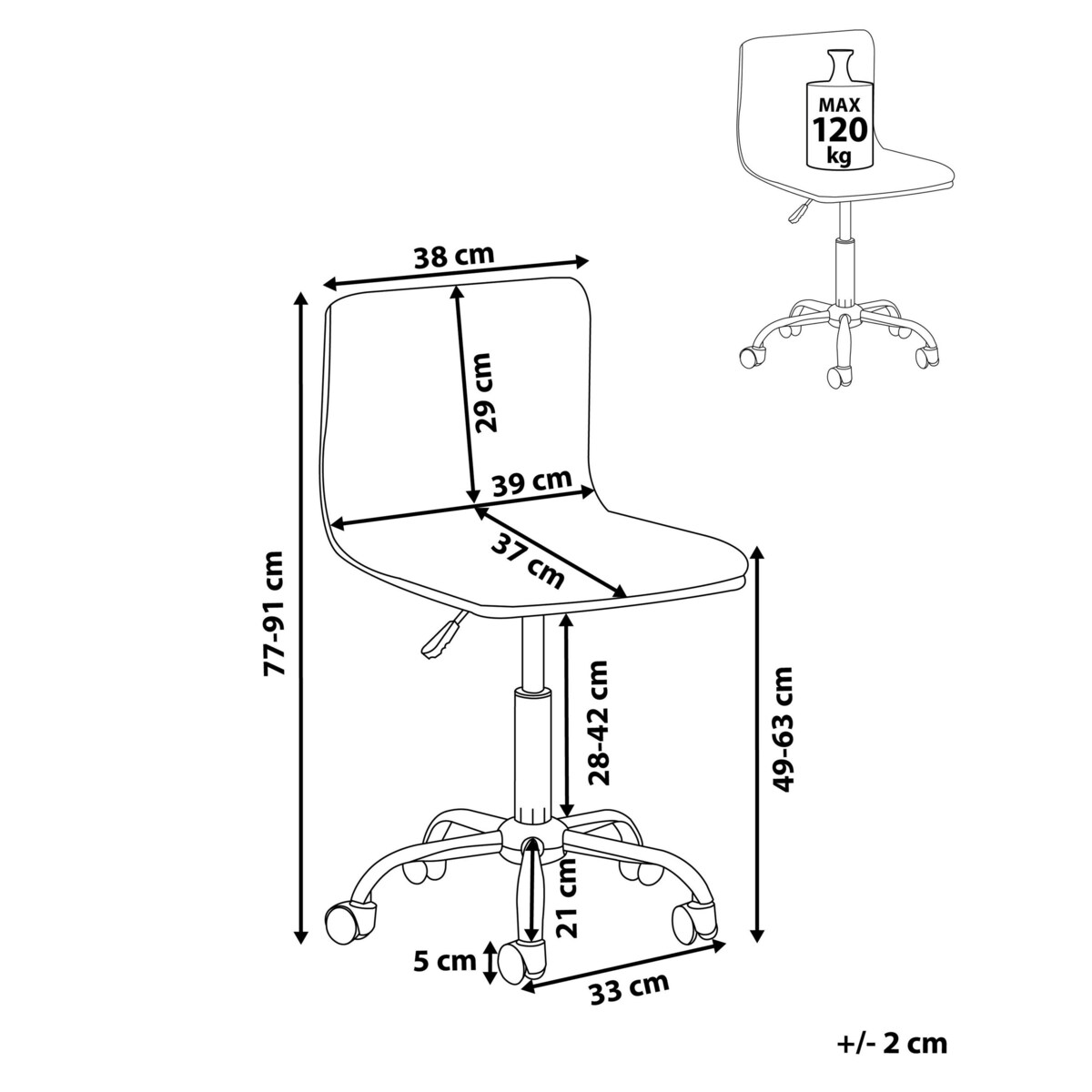 Krzesło biurowe Ciemnoszary ORLANDO