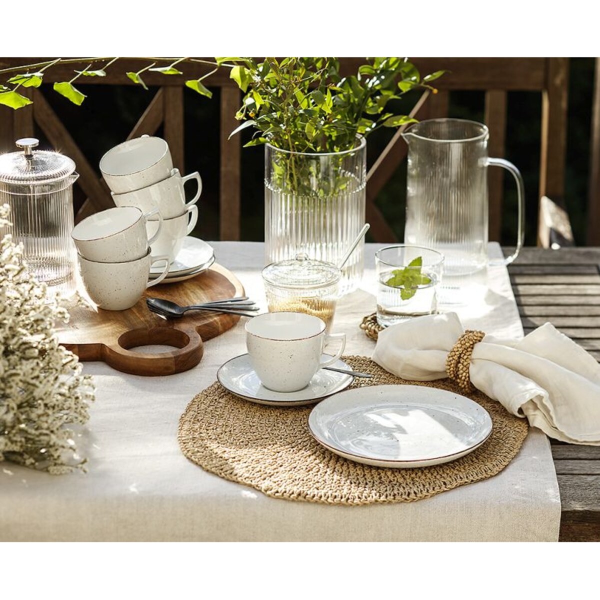 Zestaw filiżanek ze spodkami dla 6 osób 12 el. City Pustynny Piasek CT02