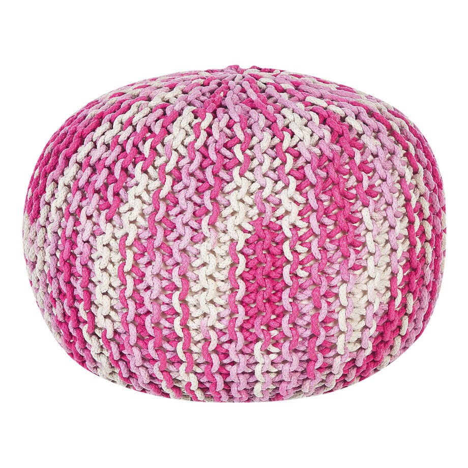 Puf 50 x 35 cm biało-różowy CONRAD