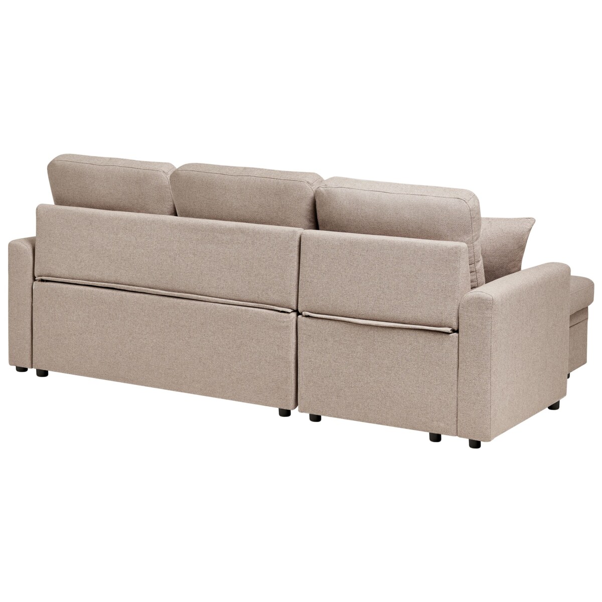 Narożnik rozkładany NASSJO Len syntetyczny Jasnobrązowy dla 3 osób Prawostronny