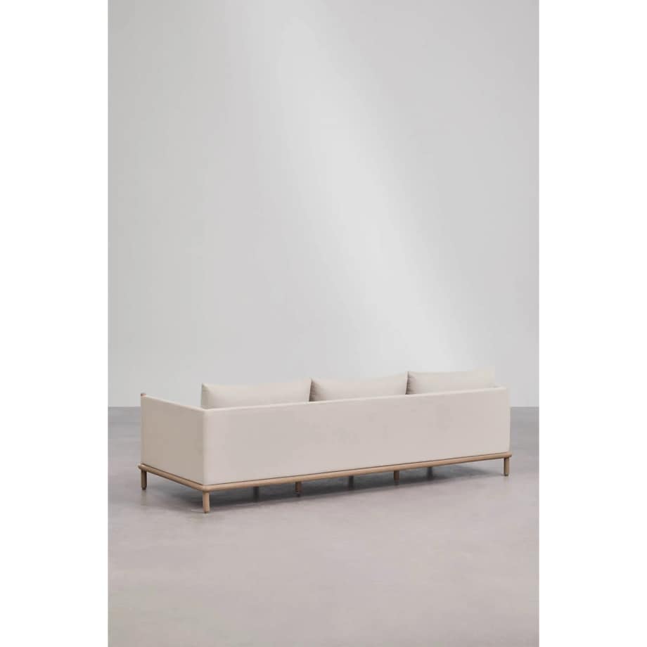 Zestaw ogrodowy: 3-osobowa sofa, 2 fotele i 2 okrągłe stoliki z drewna akacji Olivia