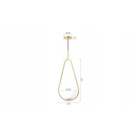 Lampa Sufitowa Wisząca Szklana Kula Biała Złota