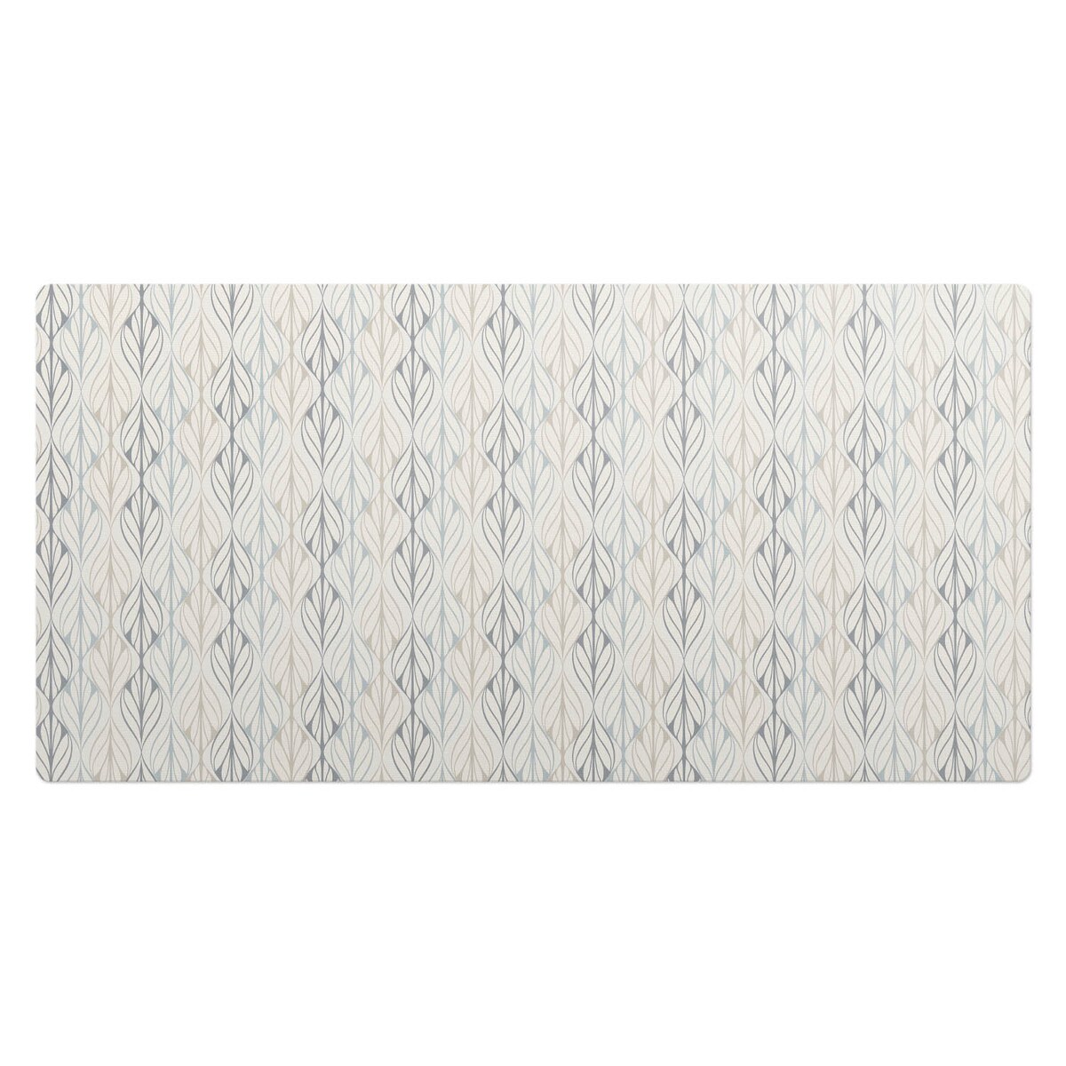 Beżowa mata na biurko Liściasty wzór retro, 90x45 cm