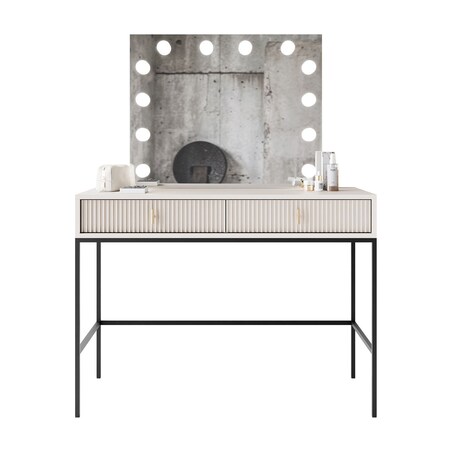 Toaletka MIDNIGHT ELITE z lustrem LED na stelażu, kaszmir