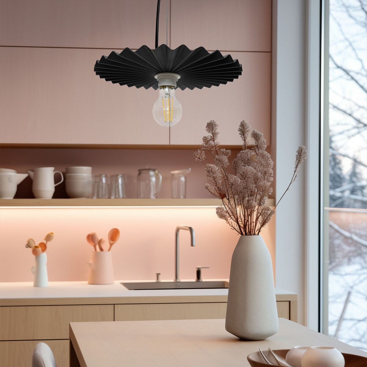 Lampa Sufitowa Wisząca App1452-1Cp 30Cm Czarny, Metal