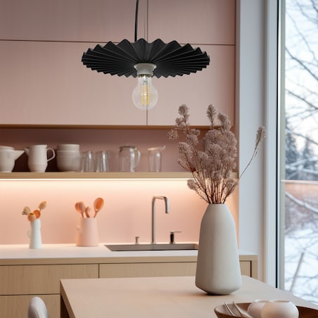 Lampa Sufitowa Wisząca App1452-1Cp 30Cm Czarny, Metal