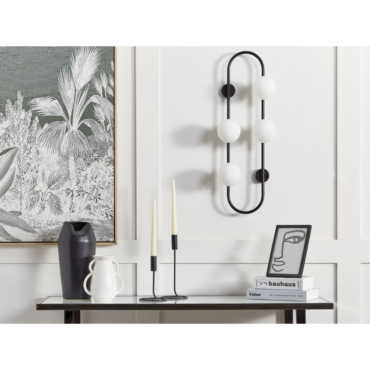 Lampa ścienna 4-punktowa metalowa czarna YANGO