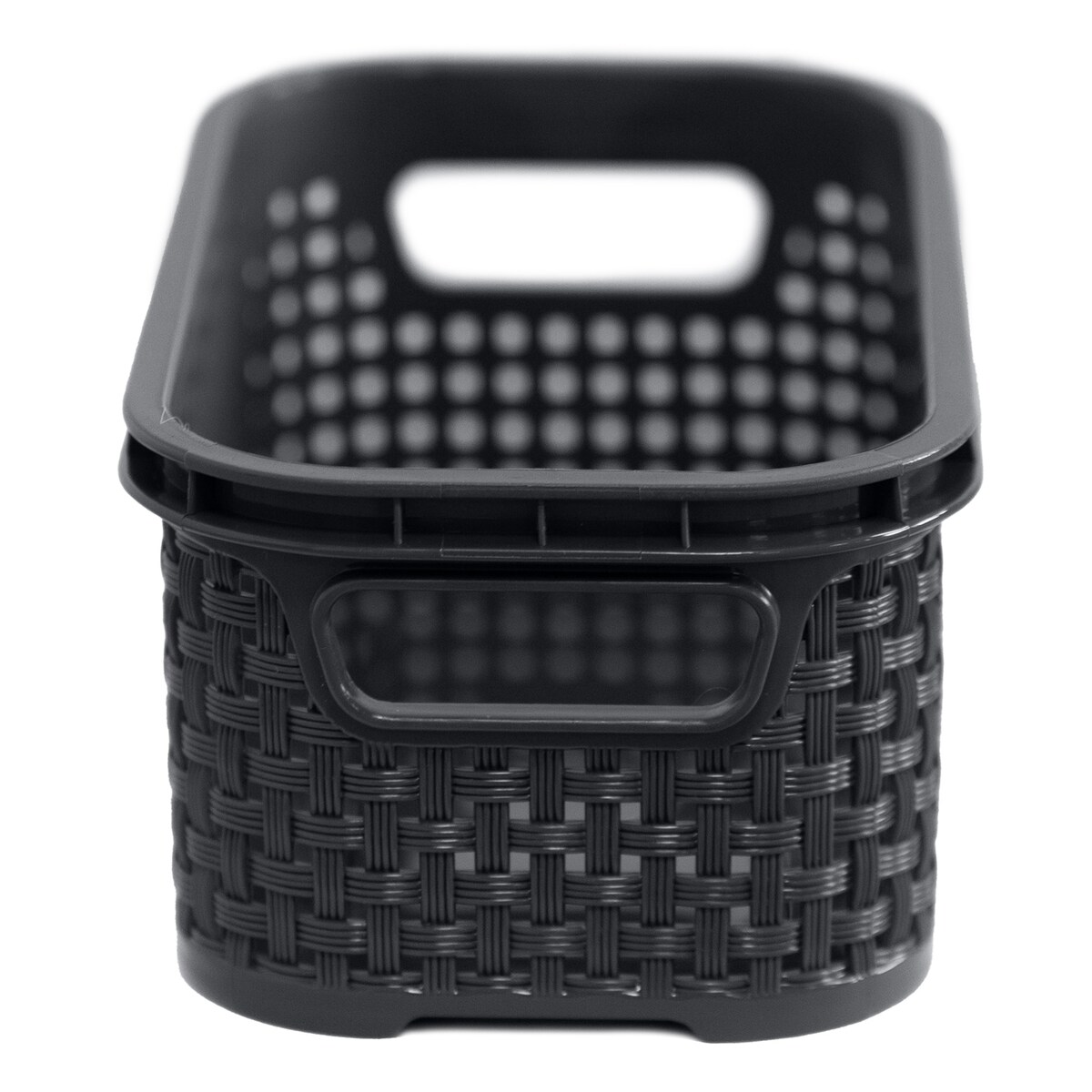 Koszyk Ratanowy Plastikowy 1 L Na Kosmetyki Do Łazienki Pudełko Pojemnik Rattanowy Antracyt