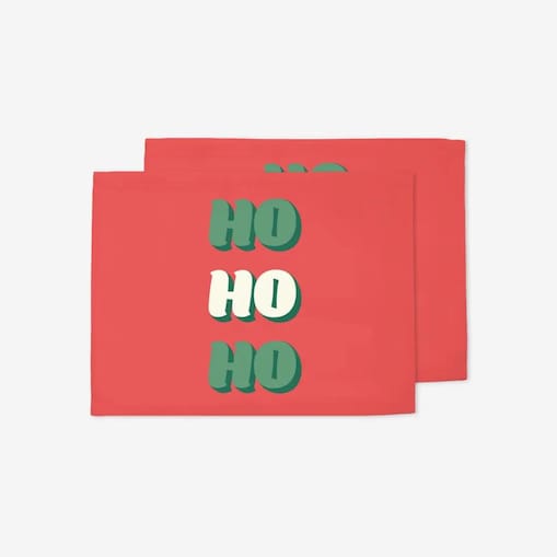 Podkładki świąteczne - HO HO HO - czerwone tło
