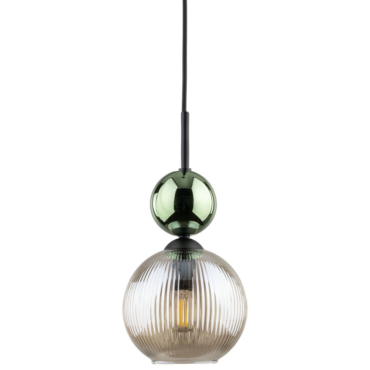 Lampa Wisząca SOPHIA Zielono-Bursztynowa Czarna, E14 LED do 10 W, Regulowana, TK Lighting