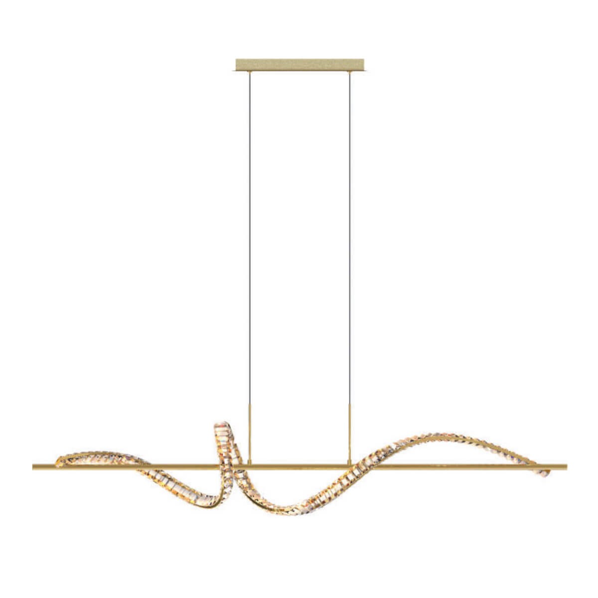 Wisząca lampa kryształ Athesa MD3170-1-3GT Zumaline LED 24W 3000-6000K złoty