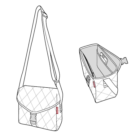 Torba SADDLE BAG M, rhombus midnight gold