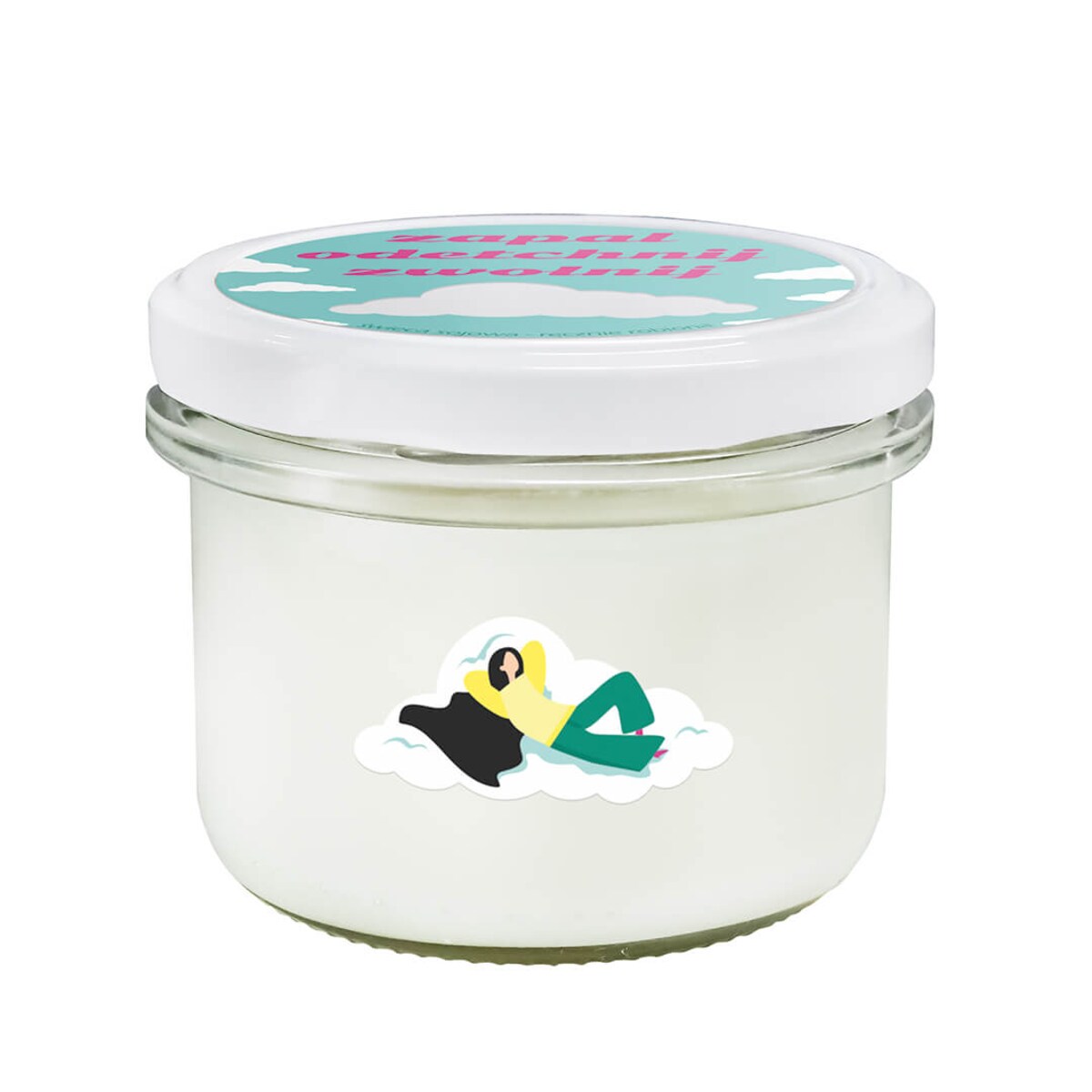 Naturalna świeca sojowa zapachowa "Zapal, Odetchnij, Zwolnij" w słoiku 150ml prezent upominek na każdą okazję dla kobiety babci mamy żony dziewczyny przyjaciółki