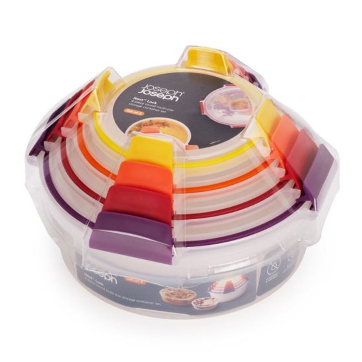 Zestaw 4 pojemników okrągłych Multicolor Nest Lock Joseph Joseph