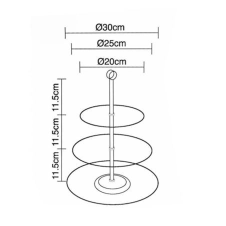 Szklana Patera Kinghoff 3-Poziomowa Na Owoce Ciasta