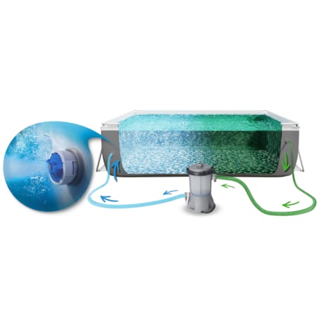 Basen ogrodowy stelażowy 404x201x100 cm BESTWAY zestaw 17w1