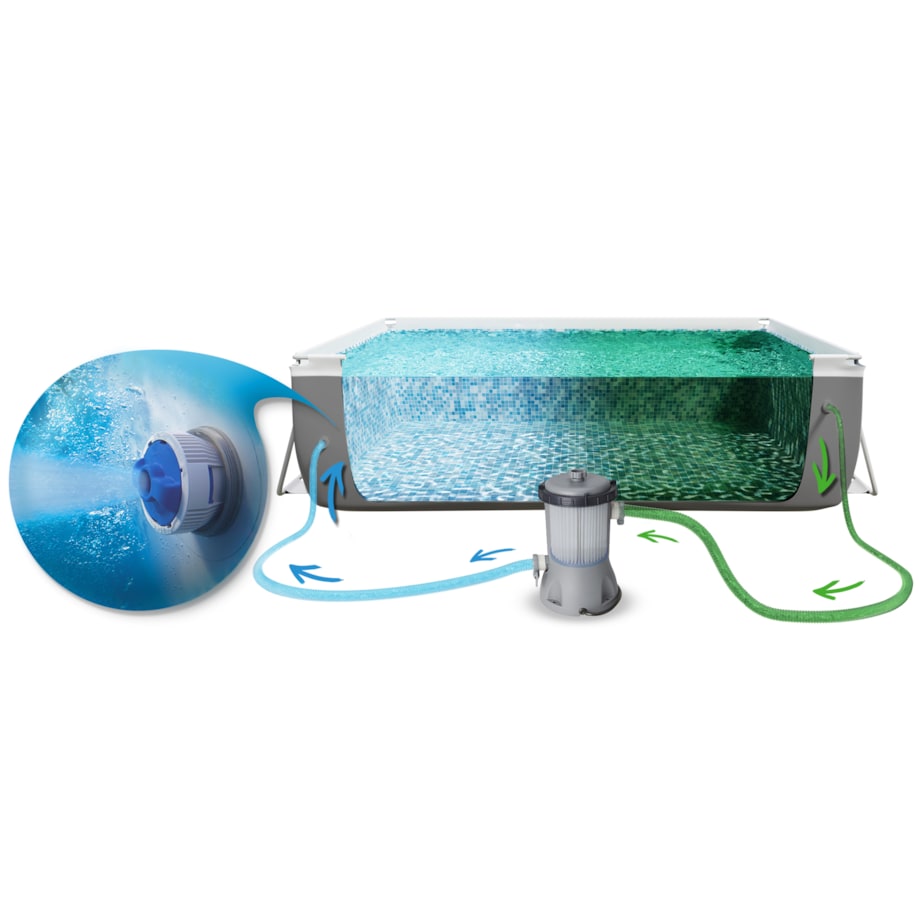 Basen ogrodowy stelażowy 404x201x100 cm BESTWAY zestaw 17w1