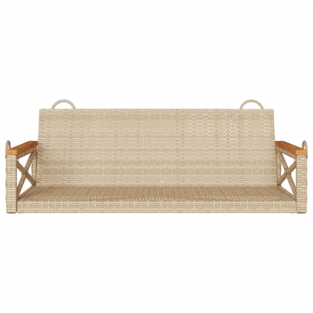 vidaXL Ławka bujana, beżowa, 109x62x40 cm, polirattan